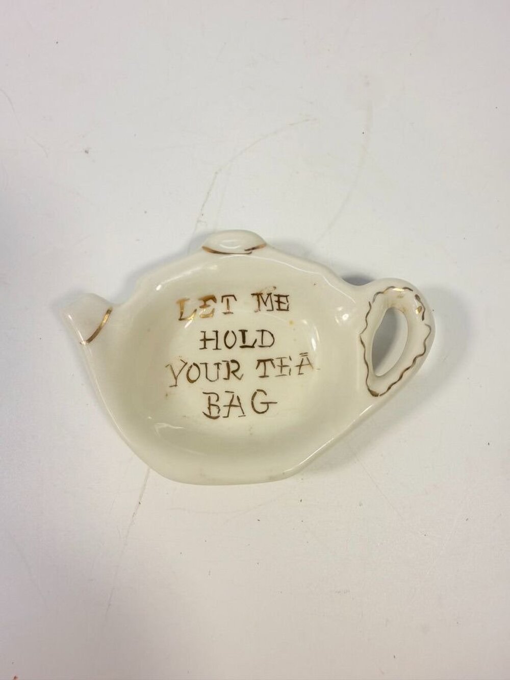 Tea Bag Holder Let me Hold your Tea Bag Lu Arts of California Ceramic Hand Paint - Picture 2 of 15